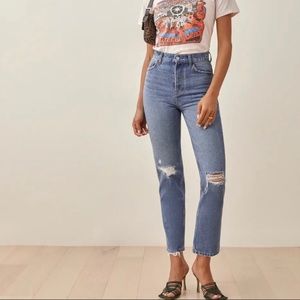 Reformation Cynthia High Rise Straight Jeans